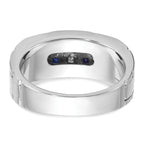 14k White Gold Polished and Grooved Mens Ring Mounting, Mounting Only - Sophia Jewelers