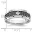 14k White Gold with Black Rhodium Men's Polished and Textured 1/20 Carat AA Quality Solitaire Diamon - Sophia Jewelers
