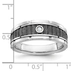 14k White Gold Men's Polished and Textured Solitaire Ring Mounting, Mounting Only - Sophia Jewelers