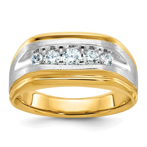 Men's Lab-Grown Diamond Ring in 14K Two-Tone Gold, 2.7mm (1/2 ct. tw.), Size 10 - Sophia Jewelers Main image