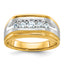 14k Two-tone Men's Polished Satin and Grooved 5-Stone 1/2 Carat AA Quality Diamond Ring - Sophia Jewelers