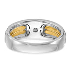 14k Two-tone Polished and Cut-Out Mens Ring Mounting, Mounting Only - Sophia Jewelers