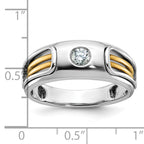 14k Two-tone Polished and Cut-Out Mens Ring Mounting, Mounting Only - Sophia Jewelers