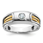 14k Two-tone Polished and Cut-Out Mens Ring Mounting, Mounting Only - Sophia Jewelers