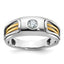 14k Two-tone Polished and Cut-Out Mens Ring Mounting, Mounting Only - Sophia Jewelers