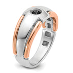 14k Two-tone White/Rose Gold Mens Diamond Ring Mounting, Mounting Only - Sophia Jewelers
