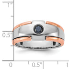14k Two-tone White/Rose Gold Mens 1/4 carat Black Diamond Complete Ring - Sophia Jewelers