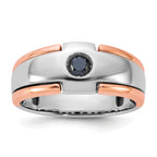 14k Two-tone White/Rose Gold Mens Diamond Ring Mounting, Mounting Only - Sophia Jewelers