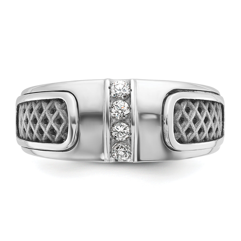 14k White Gold Mens Diamond Ring Mounting, Mounting Only - Sophia Jewelers