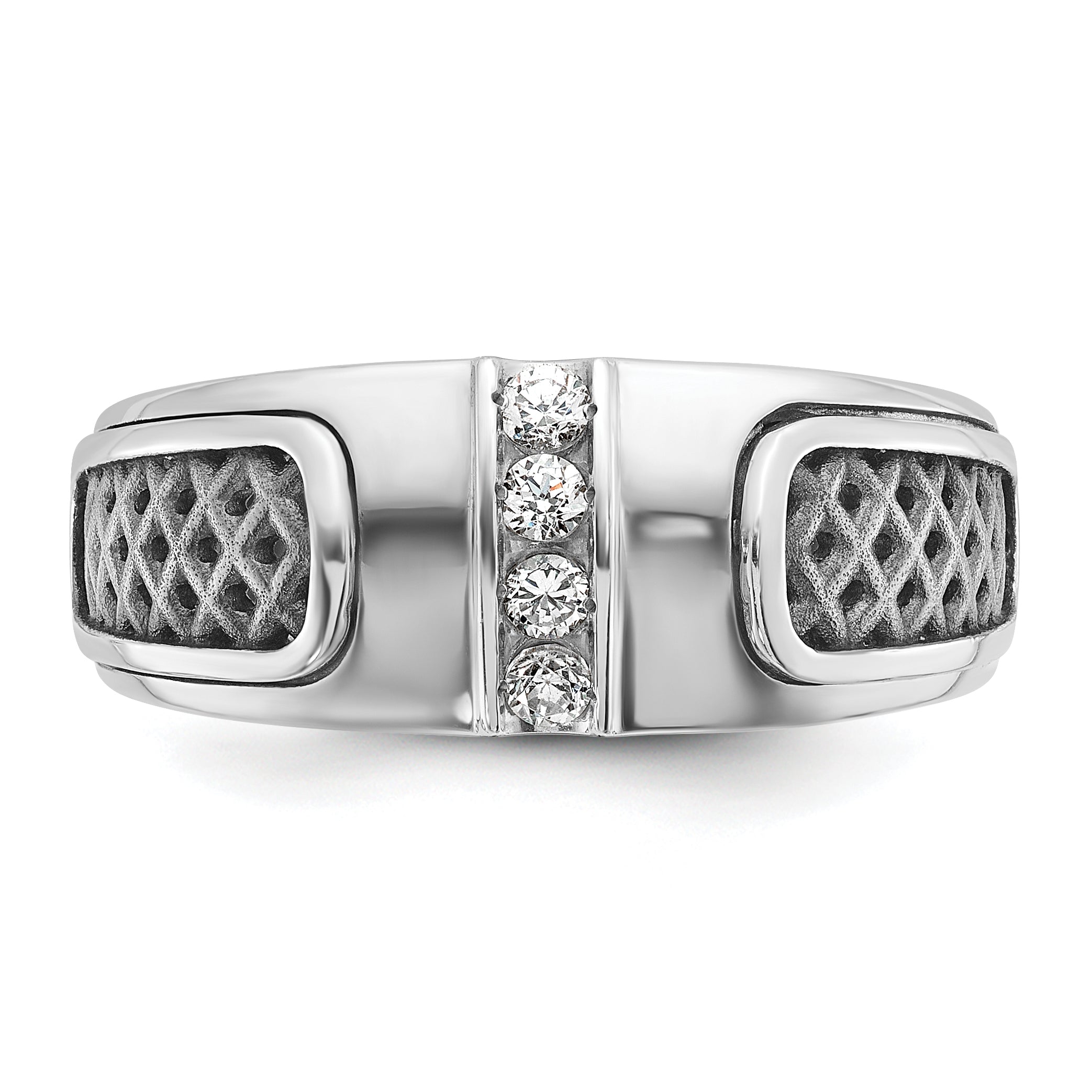 14k White Gold Mens Diamond Ring Mounting, Mounting Only - Sophia Jewelers