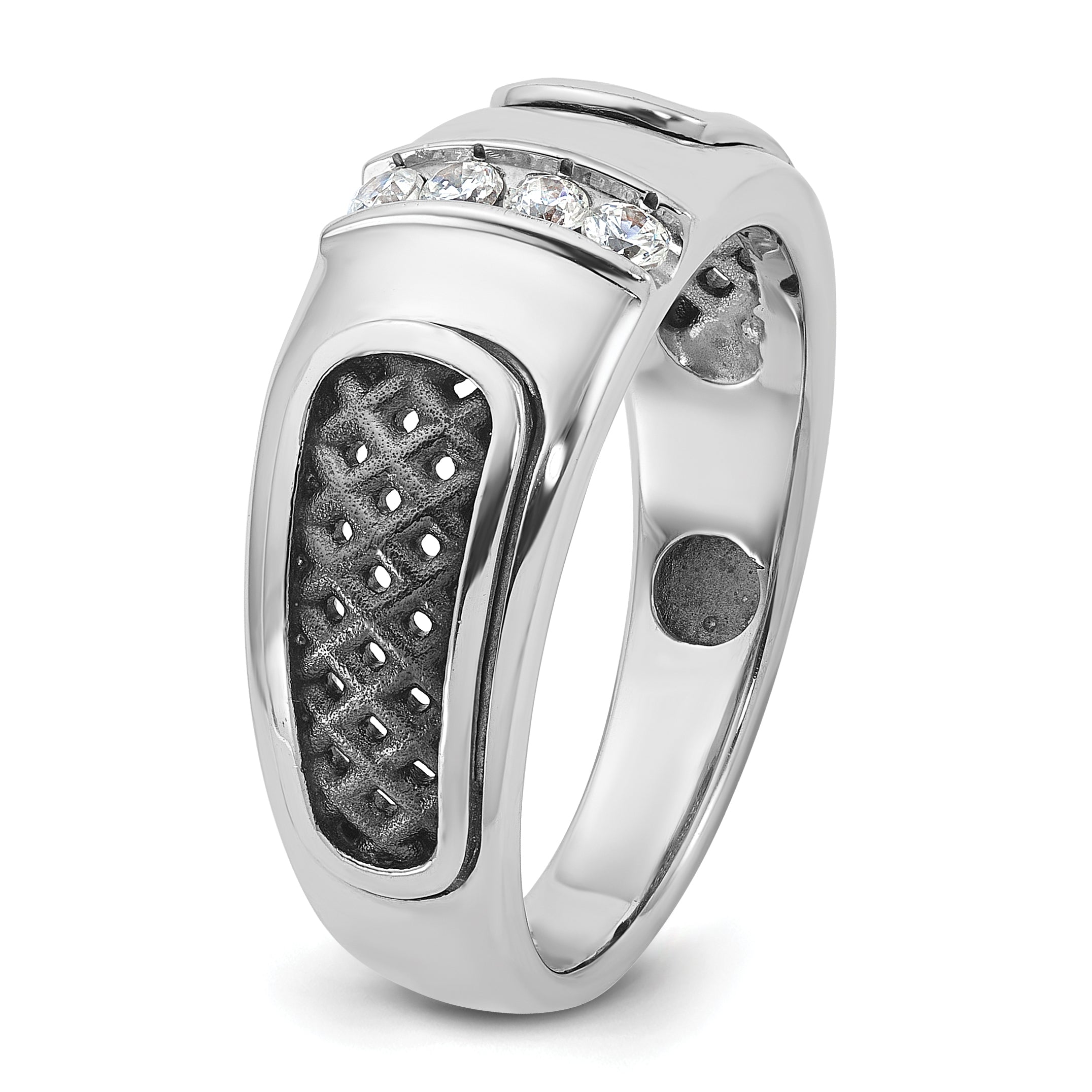14k White Gold Mens Diamond Ring Mounting, Mounting Only - Sophia Jewelers