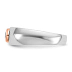 14k Two-tone White/Rose Gold Mens Diamond Ring Mounting, Mounting Only - Sophia Jewelers