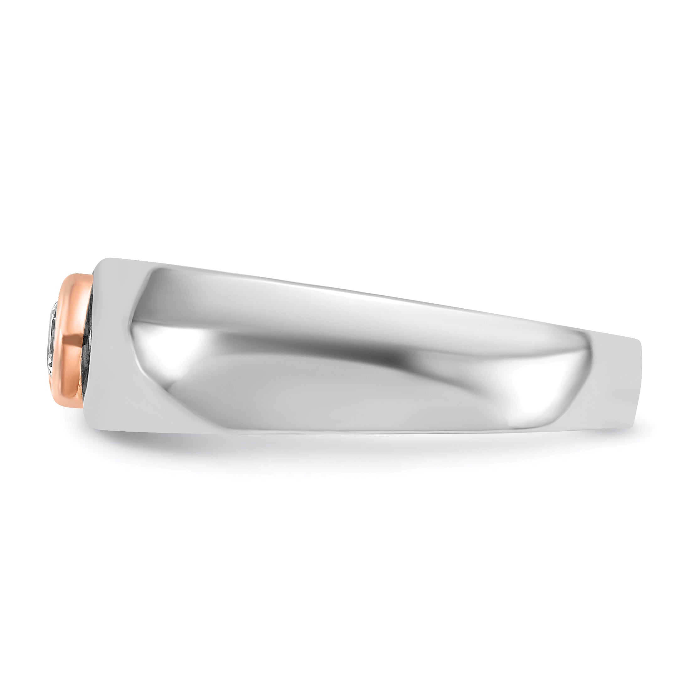 14k Two-tone White/Rose Gold Mens 1/4 carat Diamond Complete Ring - Sophia Jewelers