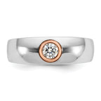 14k Two-tone White/Rose Gold Mens Diamond Ring Mounting, Mounting Only - Sophia Jewelers