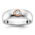 14k Two-tone White/Rose Gold Mens 1/4 carat Diamond Complete Ring - Sophia Jewelers