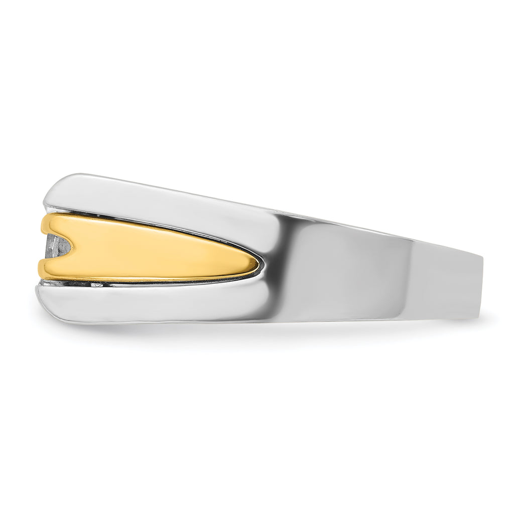 14k Two-tone Mens Diamond Ring Mounting, Mounting Only - Sophia Jewelers