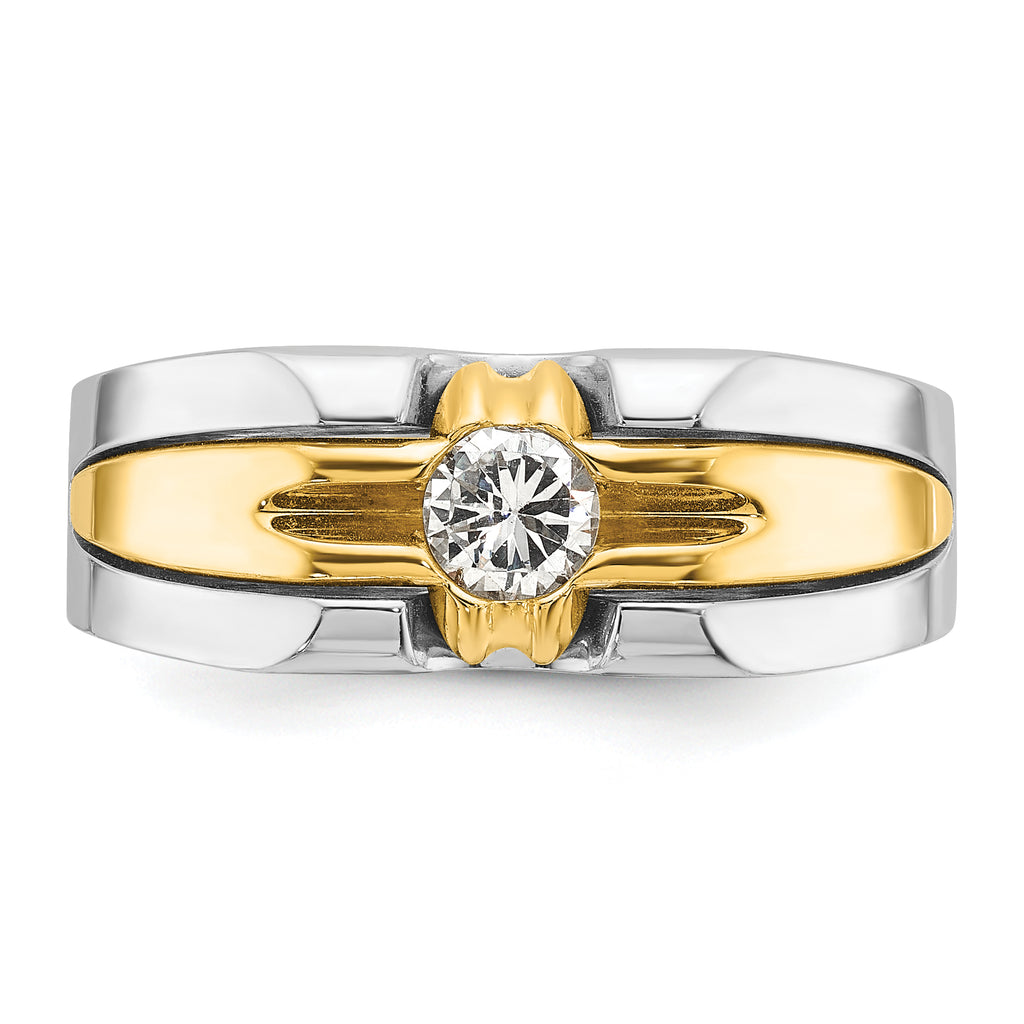 14k Two-tone Mens Diamond Ring Mounting, Mounting Only - Sophia Jewelers