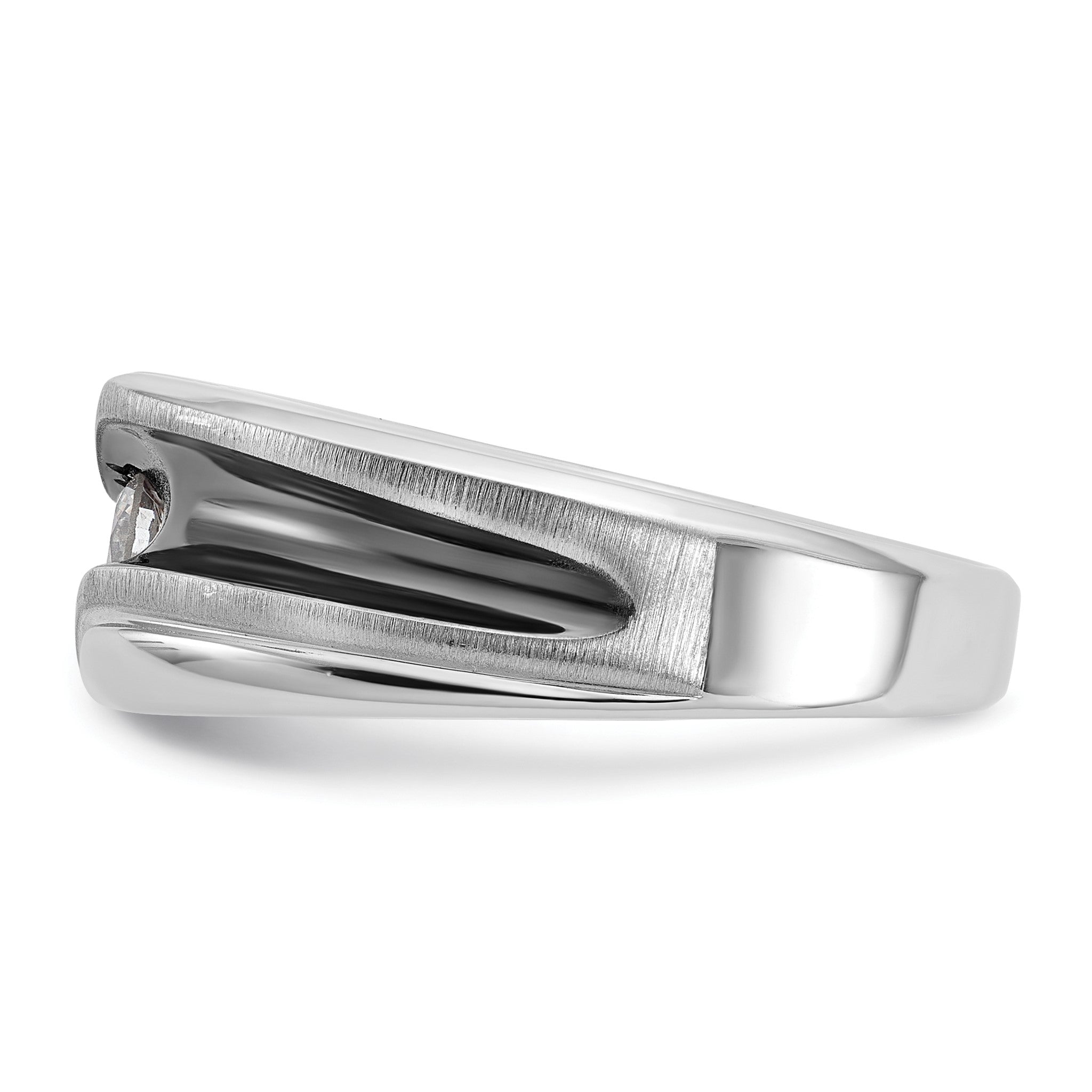 Men's Lab-Grown Diamond Ring in 14K White Gold with Black Rhodium (1/5 ct. tw.), Size 10 Secondary image