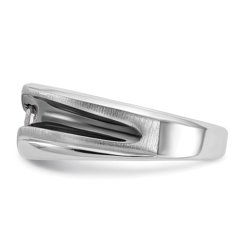 Men's Lab-Grown Diamond Ring in 14K White Gold with Black Rhodium (1/5 ct. tw.), Size 10 - Sophia Jewelers