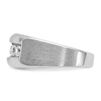 14k White Gold Men's Polished and Satin 5-Stone Ring Mounting, Mounting Only - Sophia Jewelers