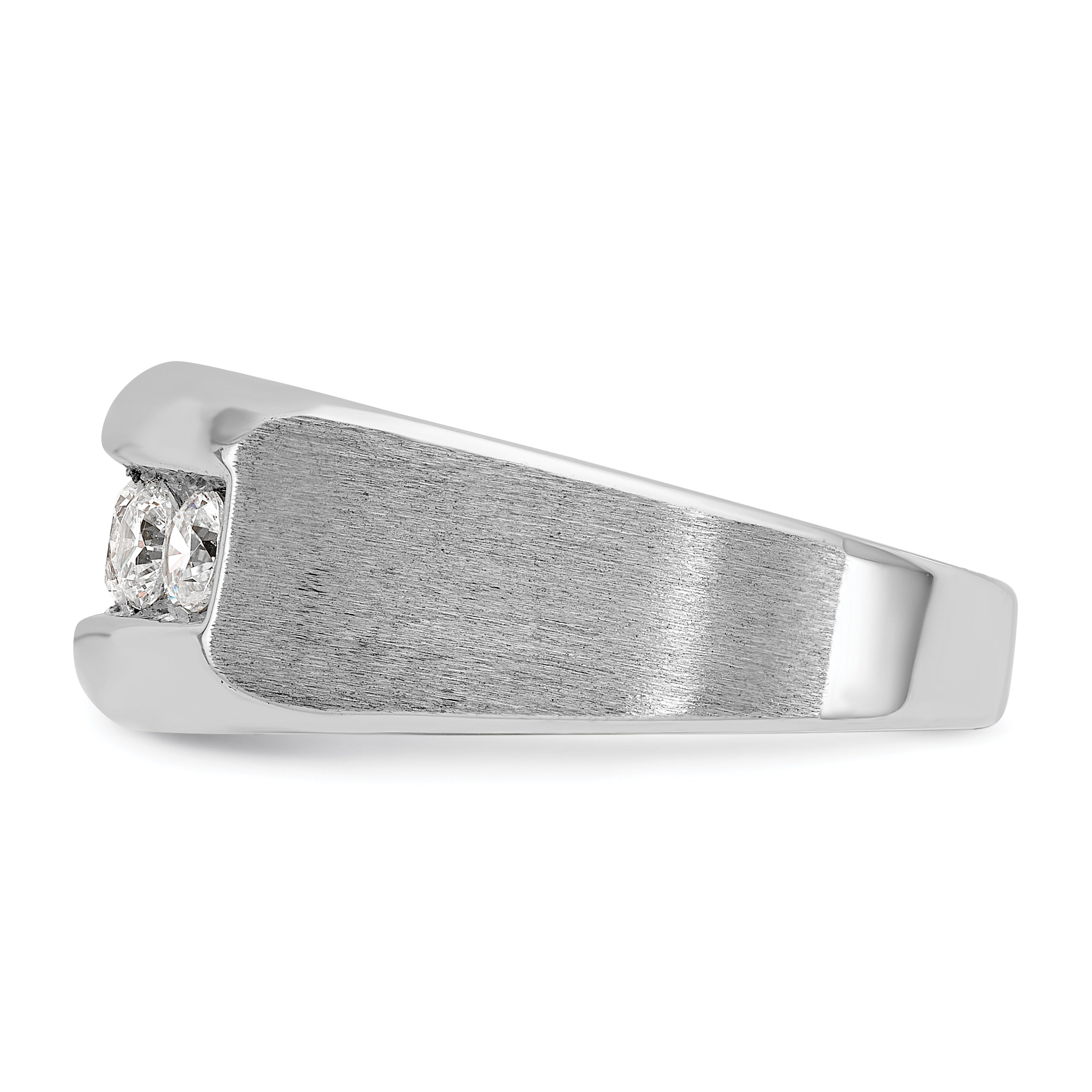 14k White Gold Men's Polished and Satin 5-Stone 1 Carat AA Quality Diamond Ring - Sophia Jewelers