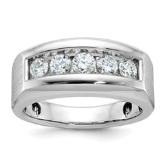 14k White Gold Men's Polished/Satin Lab Grown VS/SI FGH Dia Ring - Sophia Jewelers