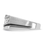 14k White Gold with Black Rhodium Mens Polished Satin and Grooved 5-Stone 1 Carat AA Diamond Ring - Sophia Jewelers