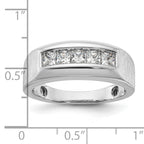 14k White Gold 1 carat Lab Grown Diamond VS/SI+ G+ Five Stone Complete Polished and Satin Men's Ring