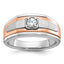 14k Two-tone White/Rose Gold Mens Satin Diamond Ring Mounting, Mounting Only - Sophia Jewelers