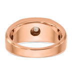 14k Two-tone White/Rose Gold Mens 1/2 carat Black/White Diamond Complete Ring - Sophia Jewelers