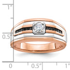 14k Two-tone White/Rose Gold Mens Diamond Ring Mounting, Mounting Only - Sophia Jewelers