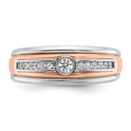 10k Two-tone White/Rose Gold Men's Diamond Complete Ring