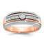 10k Two-tone White/Rose Gold Men's Diamond Complete Ring