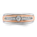 14k Two-tone White/Rose Gold Mens 1/5 carat Diamond Complete Ring - Sophia Jewelers