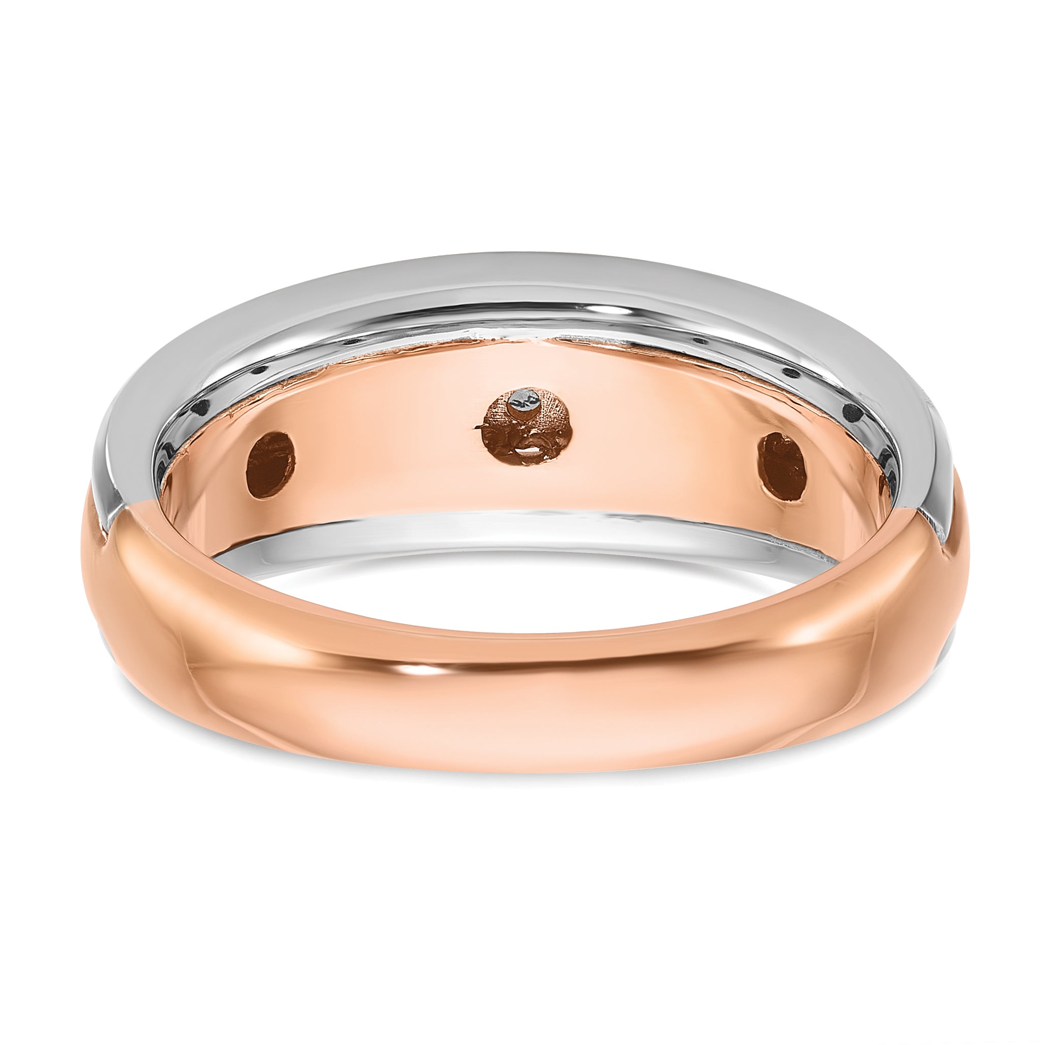 14k Two-tone White/Rose Gold Mens 1/5 carat Diamond Complete Ring - Sophia Jewelers