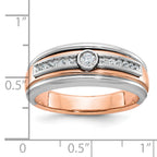 14k Two-tone White/Rose Gold Mens Diamond Ring Mounting, Mounting Only - Sophia Jewelers