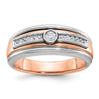 14k Two-tone White/Rose Gold Mens 1/5 carat Diamond Complete Ring - Sophia Jewelers