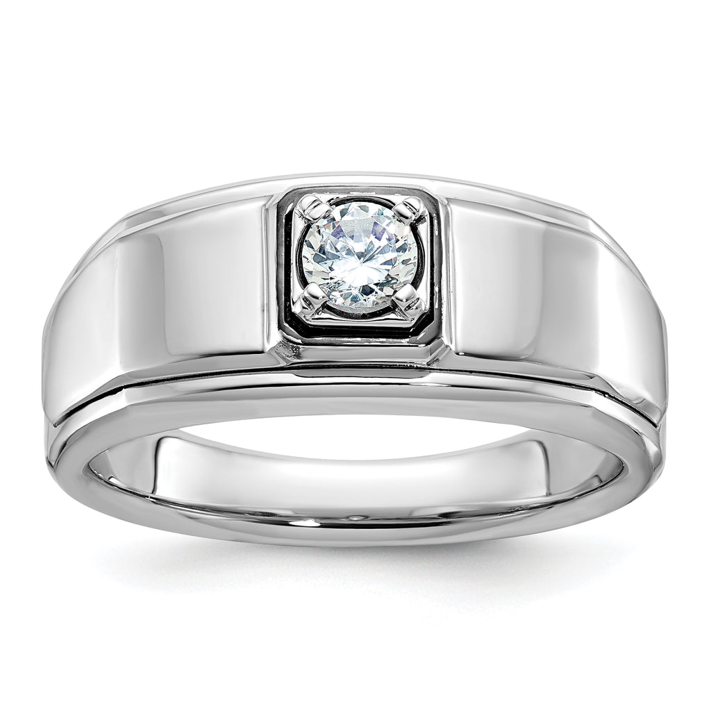 14k White Gold Mens 1/3 carat Diamond Complete Ring - Sophia Jewelers