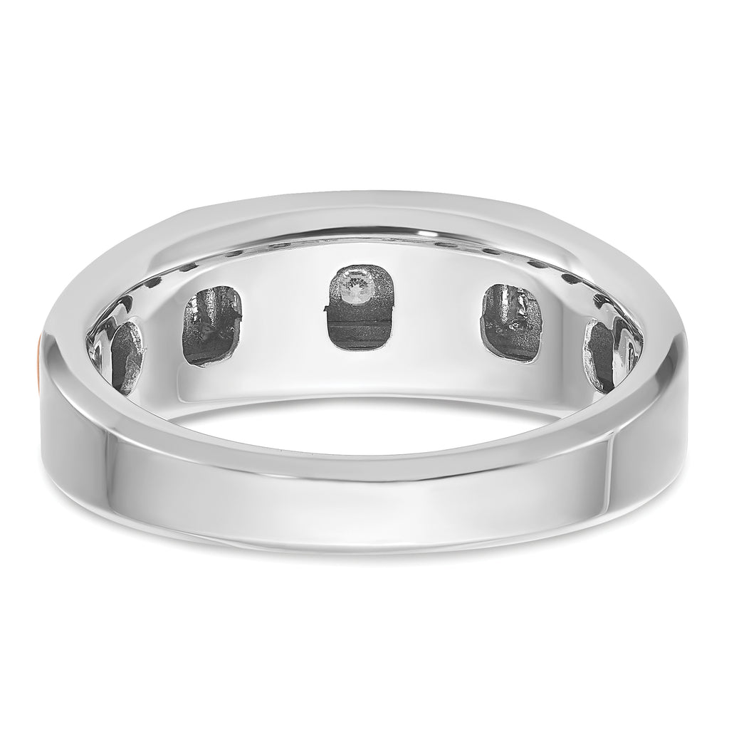14k White and Rose Gold Men's Polished 5-Stone 1/4 Carat AA Quality Diamond Ring - Sophia Jewelers
