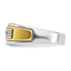 10k Two-tone Men's Polished 5-Stone 1/2 Carat A Quality Diamond Ring