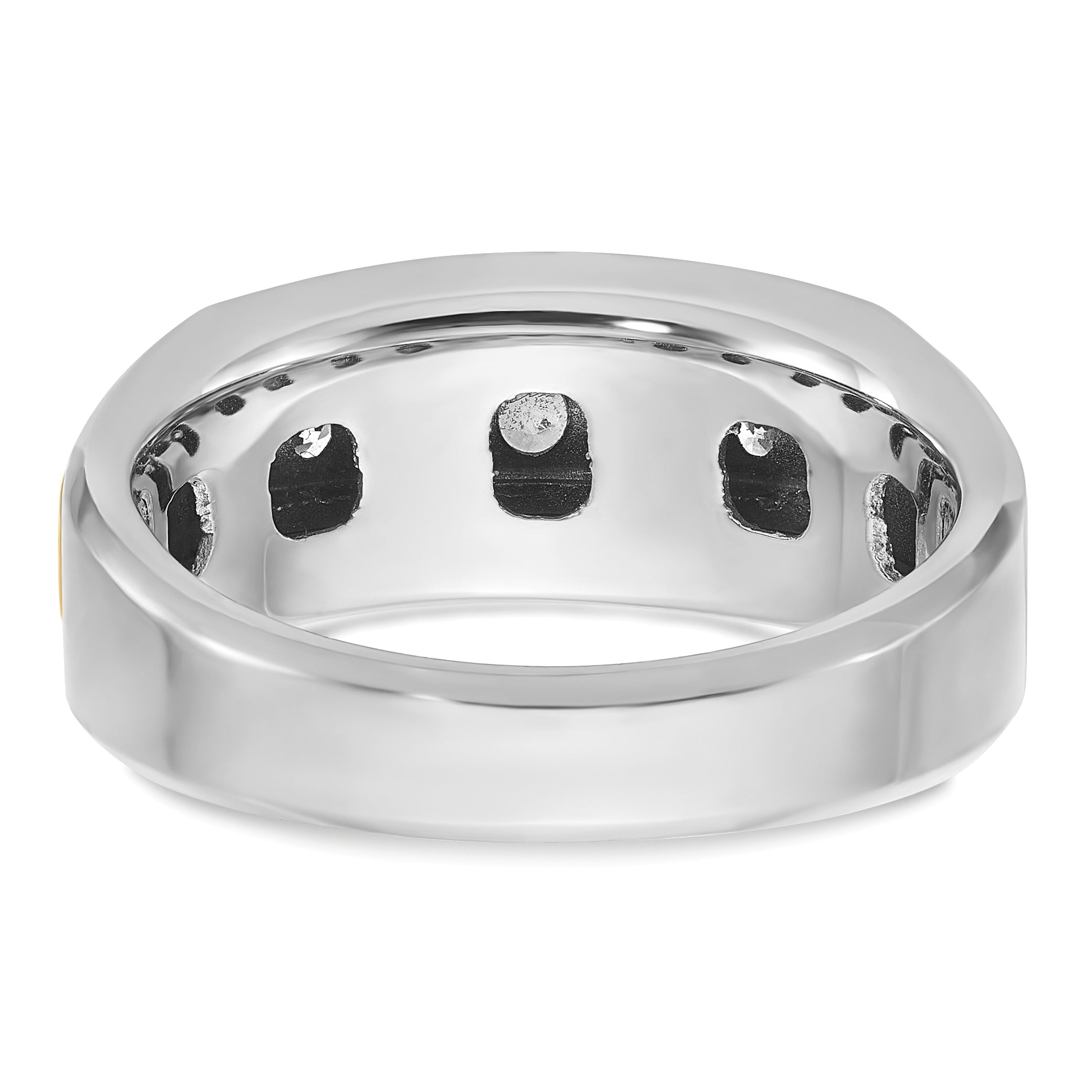 10k Two-tone Men's Polished 5-Stone 1/2 Carat A Quality Diamond Ring