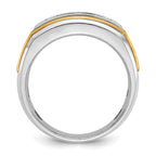 14k Two-tone Mens Polished 5-Stone Ring Mounting, Mounting Only - Sophia Jewelers