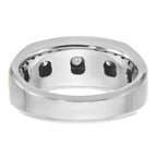 14k Two-tone Mens Polished 5-Stone Ring Mounting, Mounting Only - Sophia Jewelers