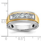 14k Two-tone Men's Polished 5-Stone 1/2 Carat AA Quality Diamond Ring - Sophia Jewelers