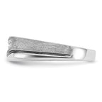 14k White Gold Polished Satin and Grooved 5-Stone Mens Ring Mounting, Mounting Only - Sophia Jewelers