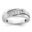 14k White Gold with Black Rhodium Mens Polished Satin and Grooved 5-Stone 1/4 Carat AA Diamond Ring - Sophia Jewelers