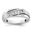 Men's Lab-Grown Diamond Grooved Ring in 14K White Gold (1/4 ct. tw.), Size 10 - Sophia Jewelers
