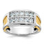 14k Two-tone Men's Polished and Cut-Out 2-Row 1 Carat AA Quality Diamond Ring - Sophia Jewelers