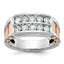 14k White and Rose Gold Men's Polished and Cut-Out 2-Row Ring Mounting, Mounting Only - Sophia Jewelers
