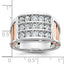 14k White and Rose Gold Men's Polished and Cut-Out 3-Row Ring Mounting, Mounting Only - Sophia Jewelers